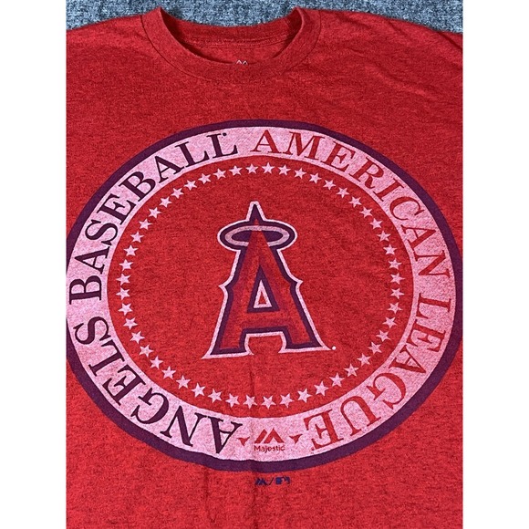Majestic Other - Majestic Los Angeles Angels T-shirt‎ Mens Size 2XL  MLB Red Heather Classic VTG